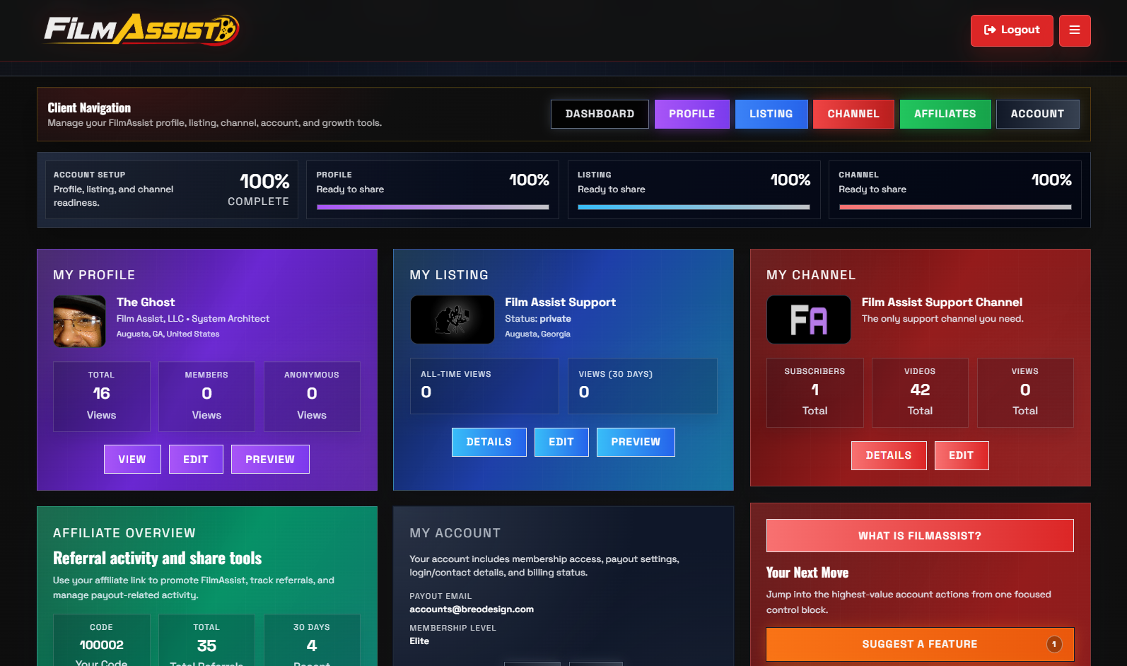 FilmAssist.org screen 5